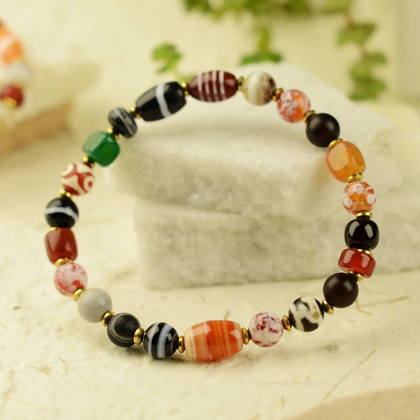 Vajra Himalayan Vein Agate Multigem Bracelet