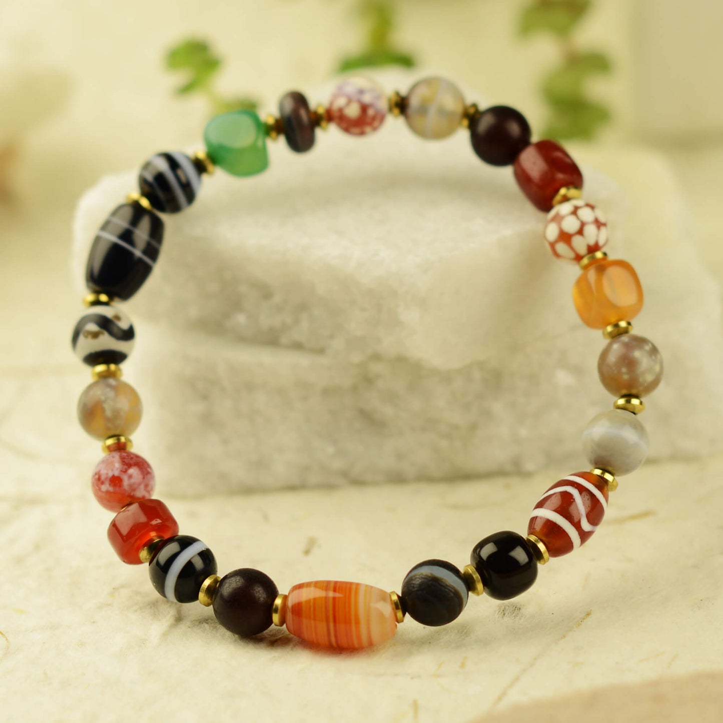 Vajra Himalayan Vein Agate Multigem Bracelet