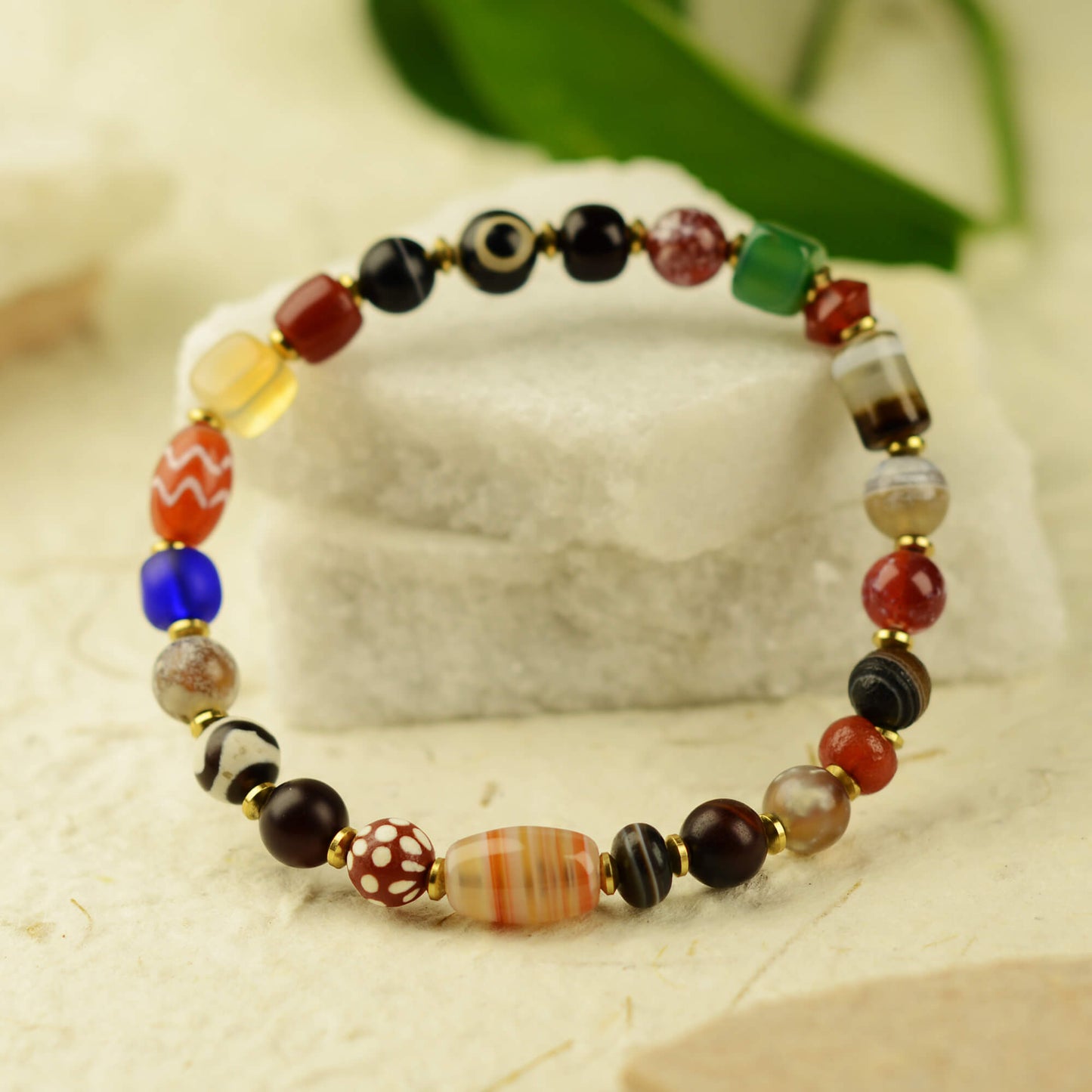 Vajra Himalayan Vein Agate Multigem Bracelet