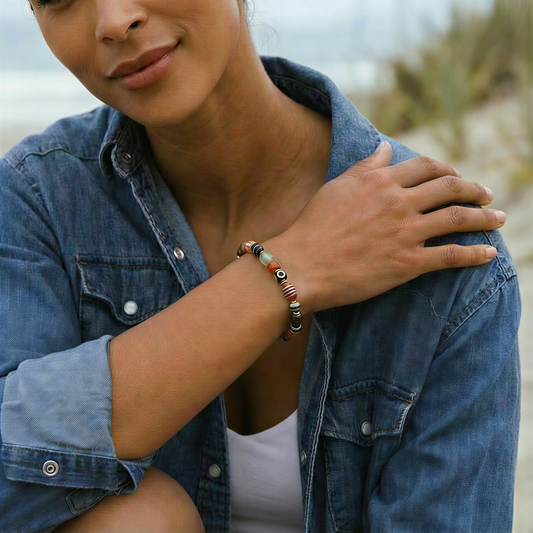 Vajra Himalayan Vein Agate Multigem Bracelet