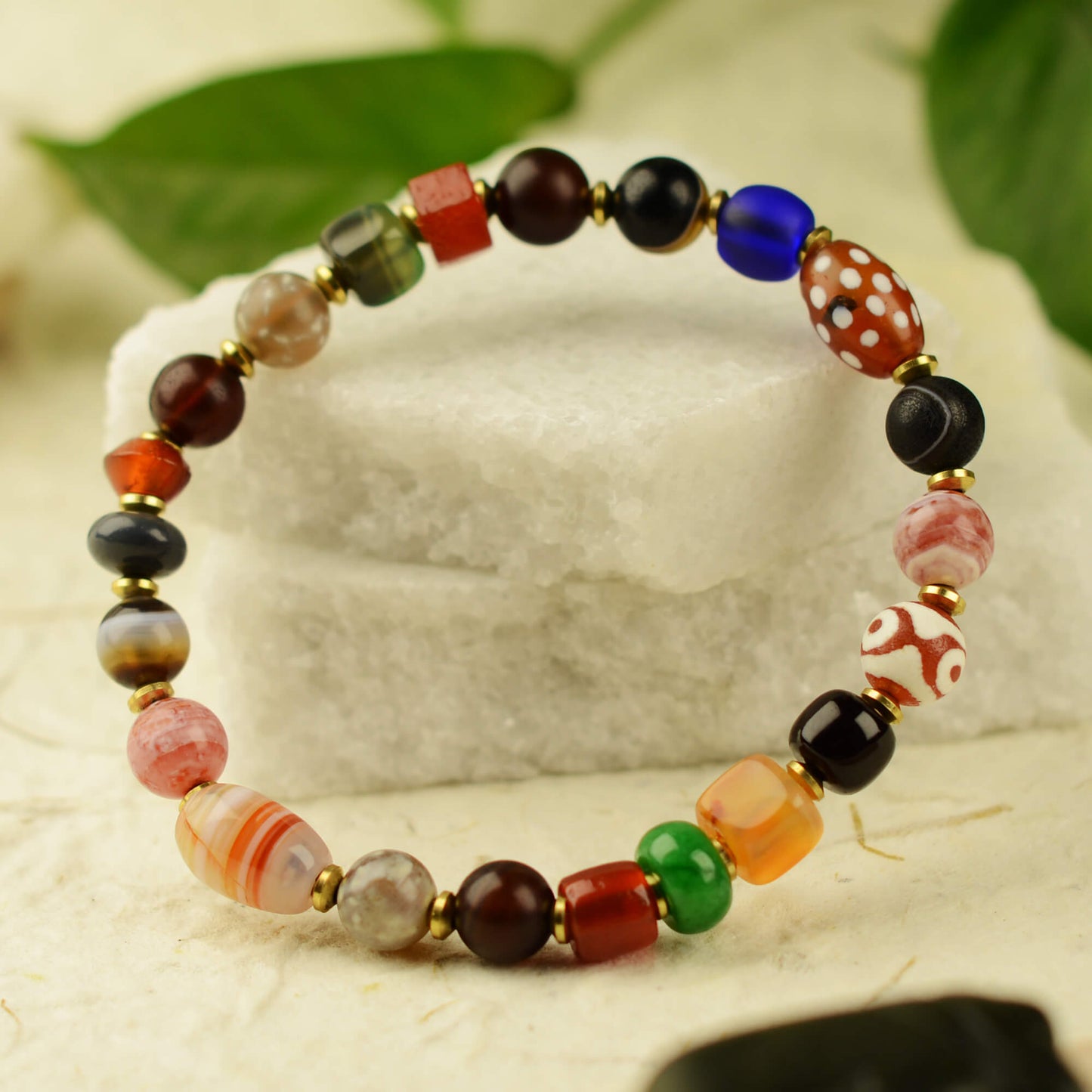 Vajra Himalayan Vein Agate Multigem Bracelet