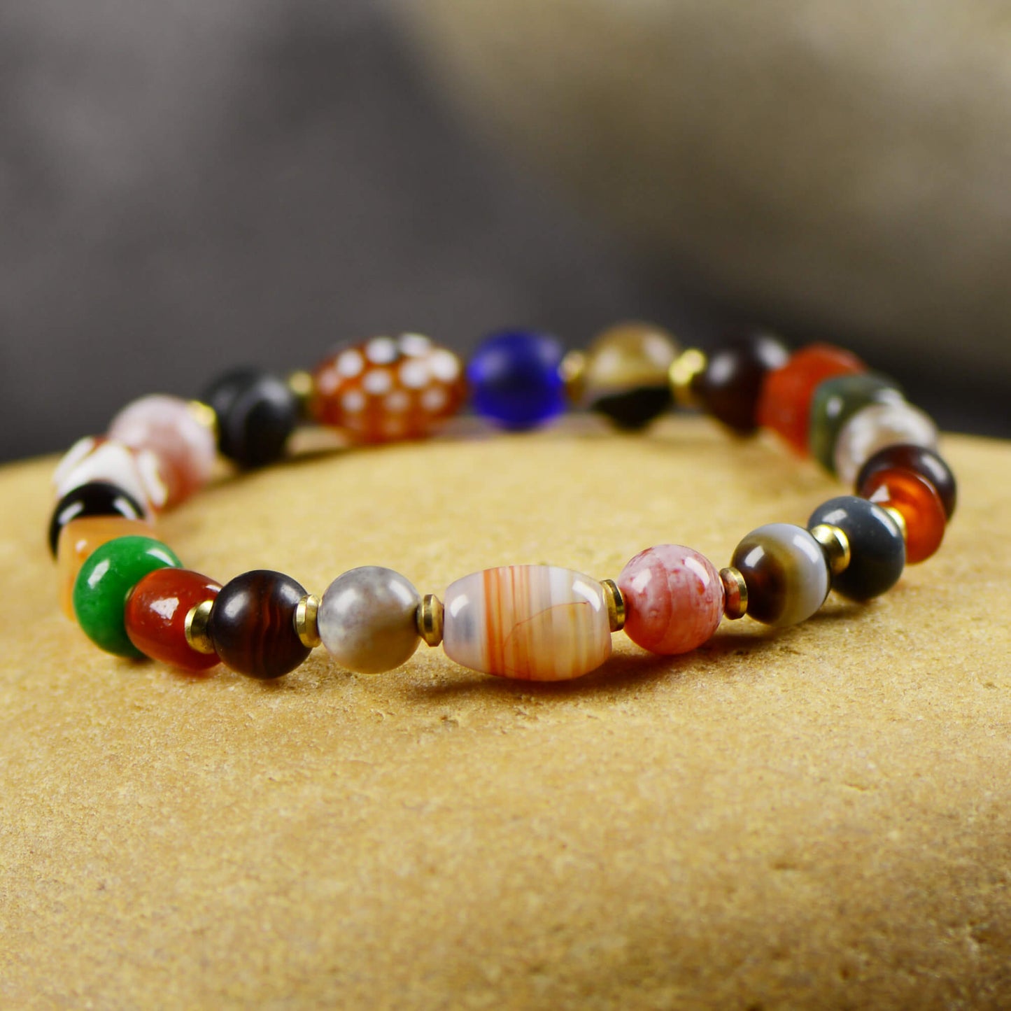Vajra Himalayan Vein Agate Multigem Bracelet