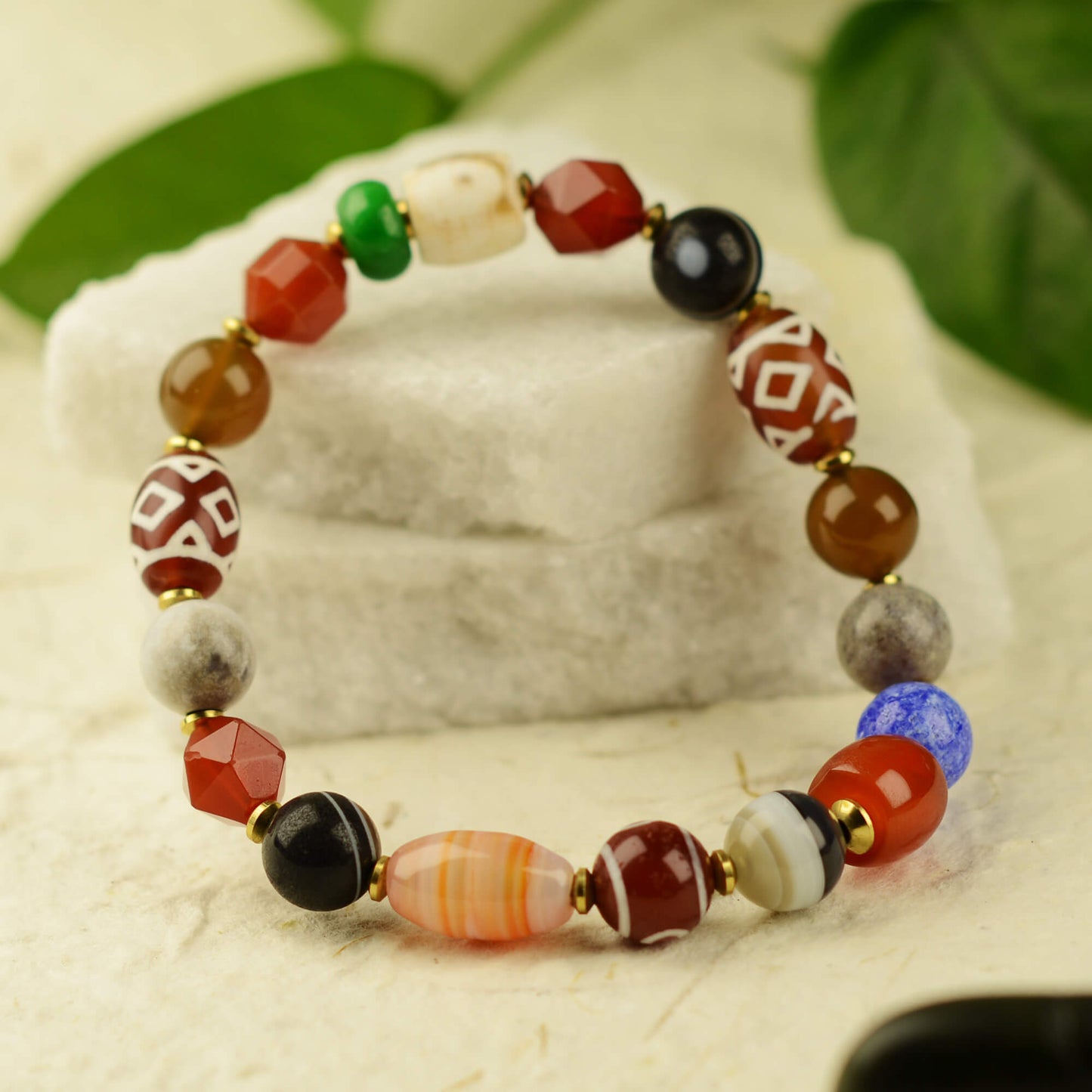 Vajra Himalayan Vein Agate Multigem Bracelet