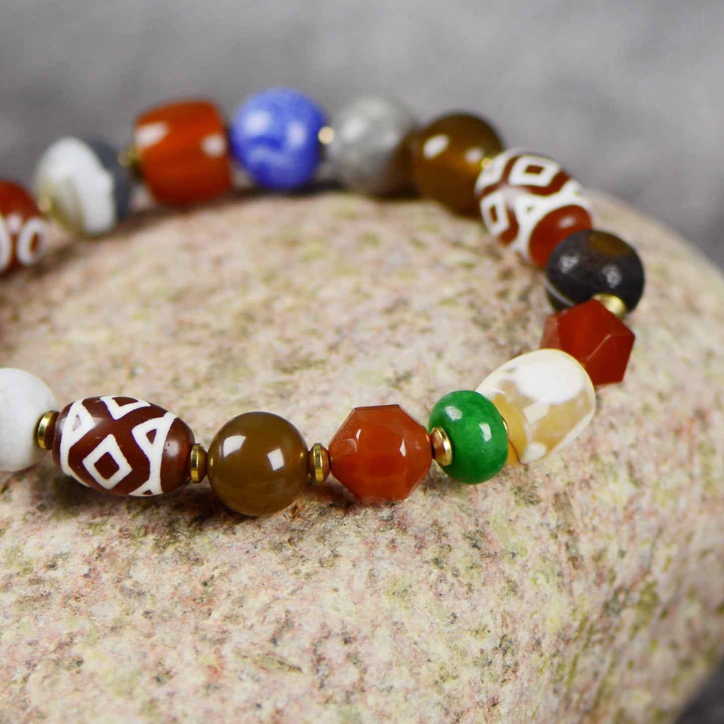 Vajra Himalayan Vein Agate Multigem Bracelet