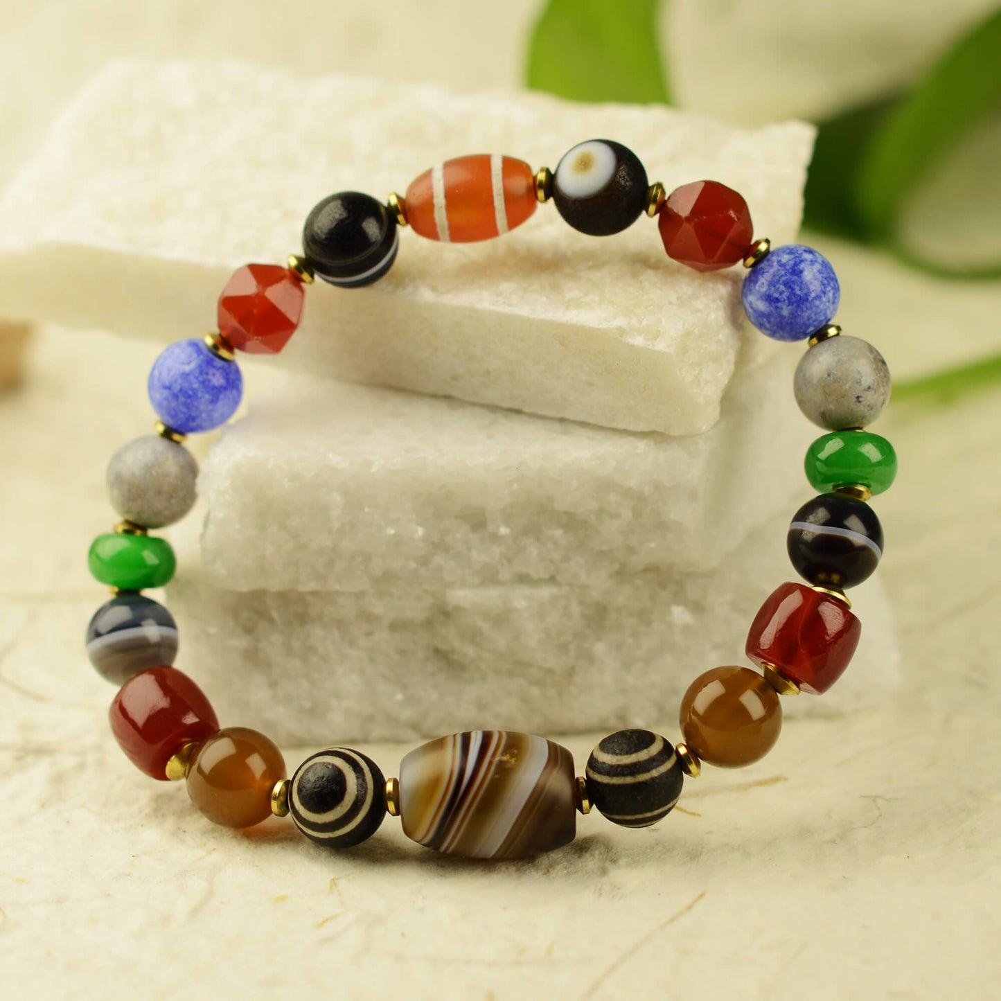 Vajra Himalayan Vein Agate Multigem Bracelet