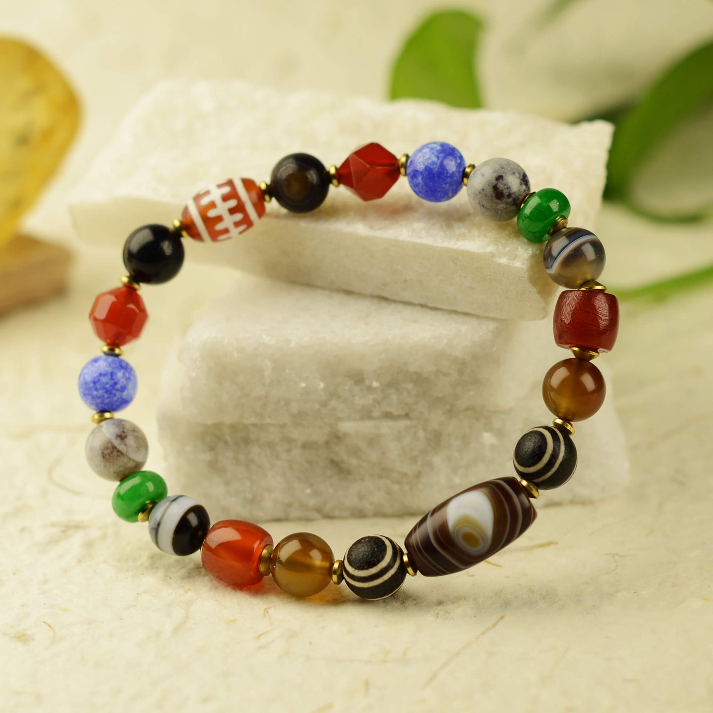 Vajra Himalayan Vein Agate Multigem Bracelet