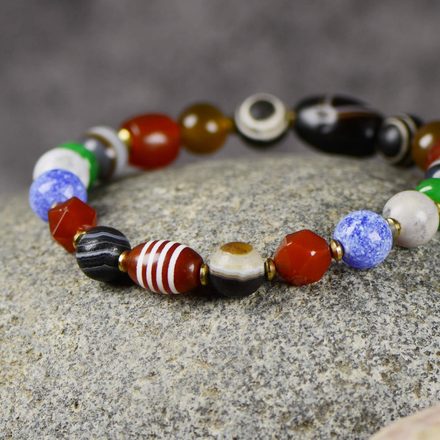 Vajra Himalayan Vein Agate Multigem Bracelet