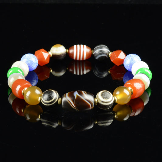 Vajra Himalayan Vein Agate Multigem Bracelet