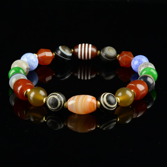 Vajra Himalayan Vein Agate Multigem Bracelet