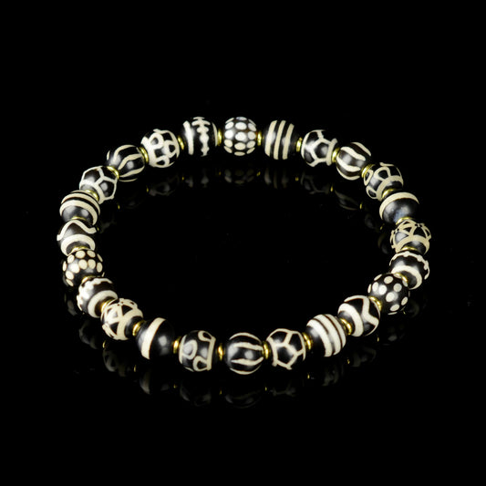 Vajra Black & White Pyu Beads Bracelet