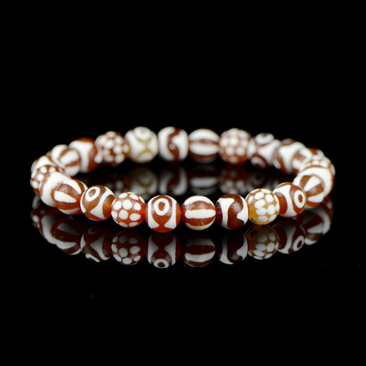 Vajra Red and White Pyu Beads Bracelet