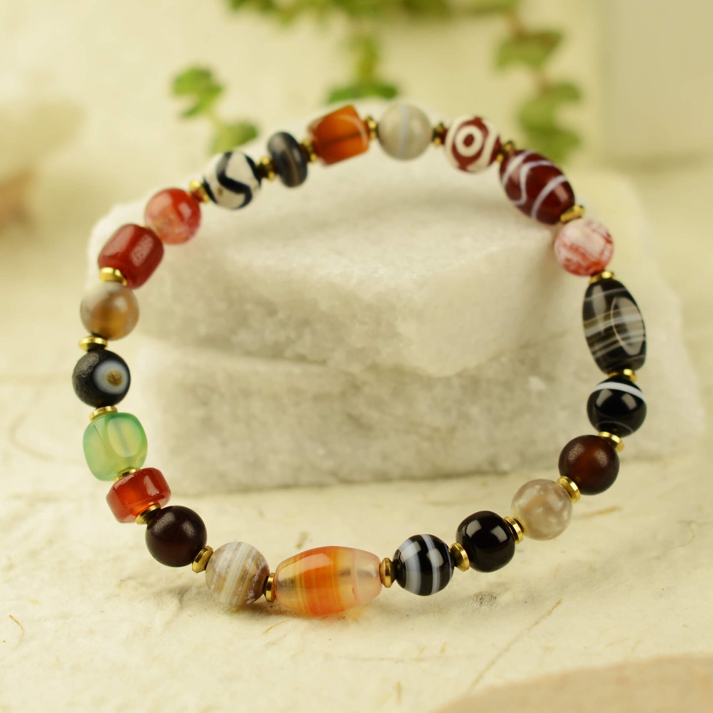 Vajra Himalayan Vein Agate Multigem Bracelet