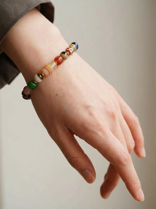 Vajra Himalayan Vein Agate Multigem Bracelet