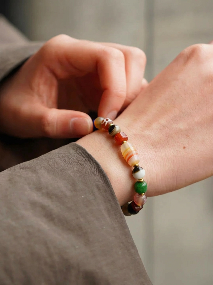 Vajra Himalayan Vein Agate Multigem Bracelet