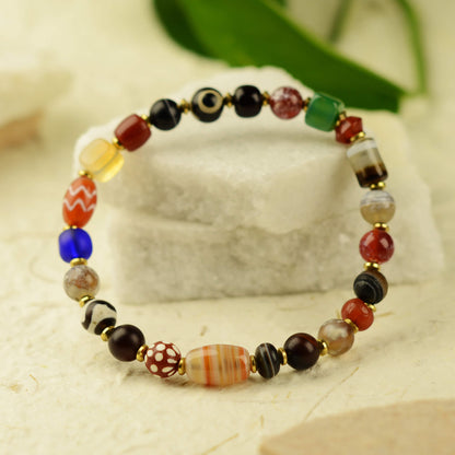 Vajra Himalayan Vein Agate Multigem Bracelet