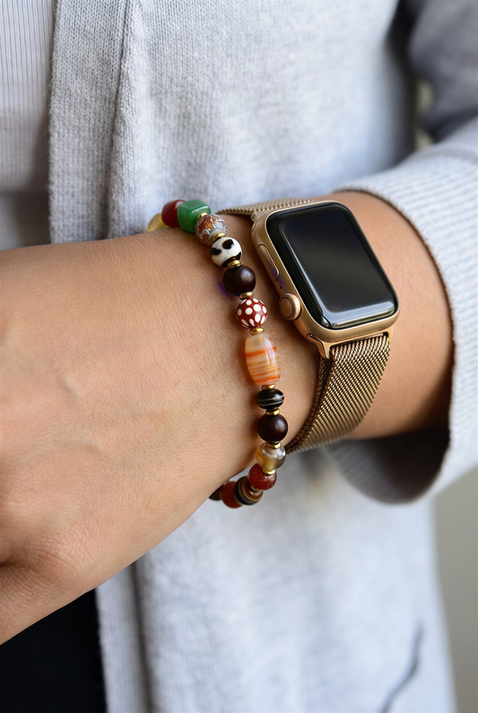 Vajra Himalayan Vein Agate Multigem Bracelet