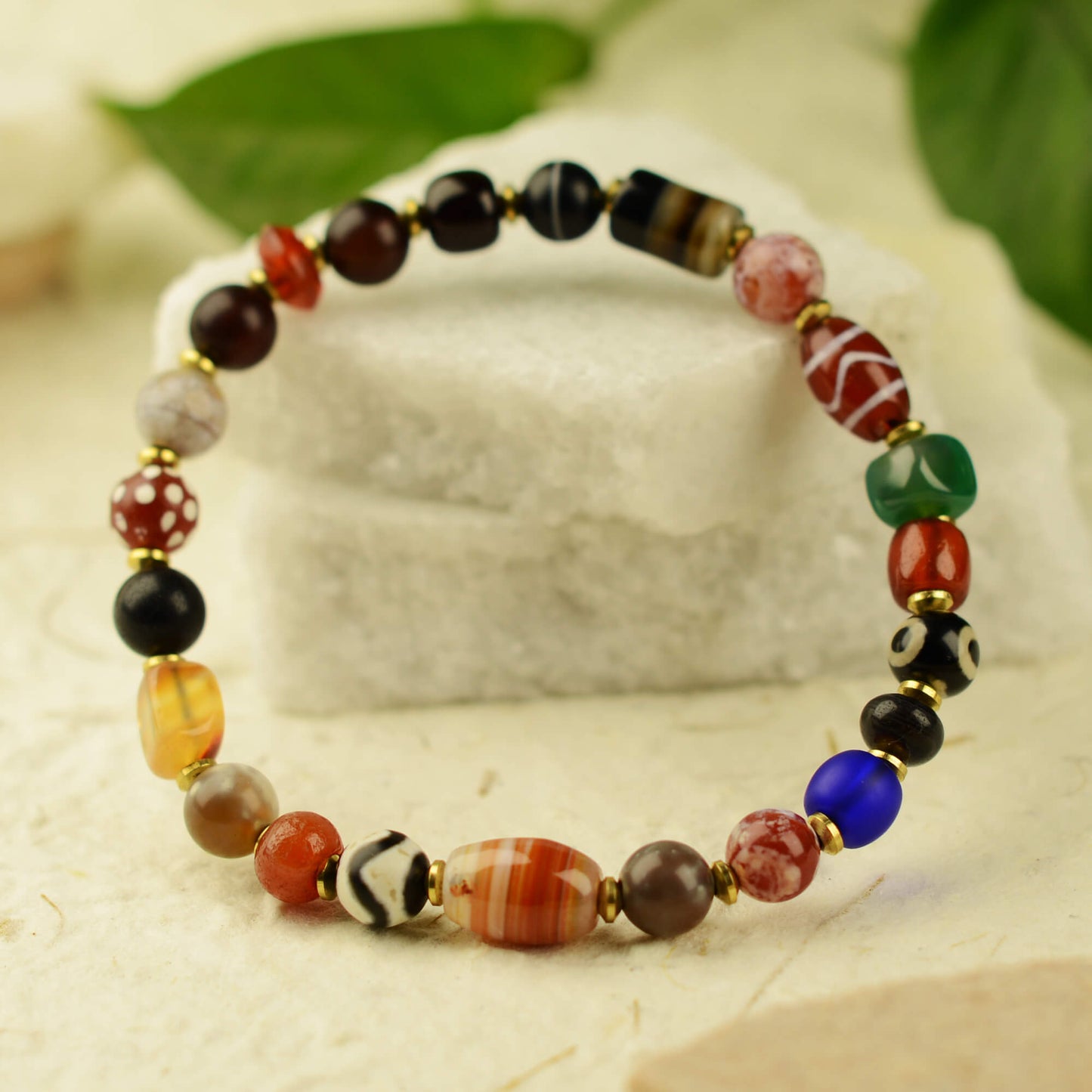 Vajra Himalayan Vein Agate Multigem Bracelet