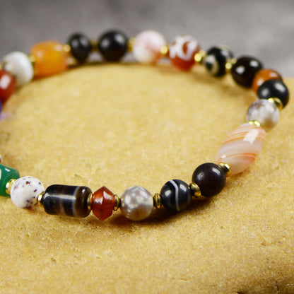 Vajra Himalayan Vein Agate Multigem Bracelet