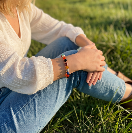 Vajra Himalayan Vein Agate Multigem Bracelet