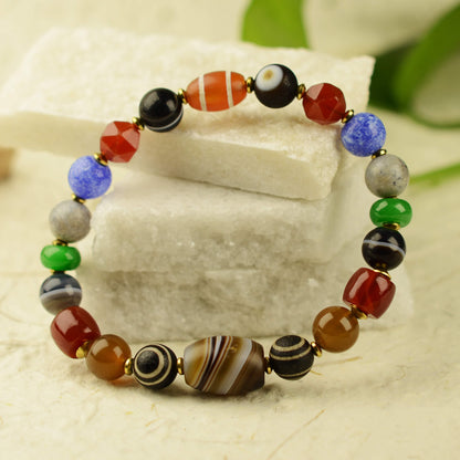 Vajra Himalayan Vein Agate Multigem Bracelet