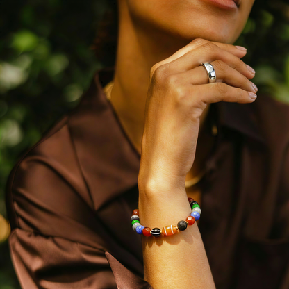 Vajra Himalayan Vein Agate Multigem Bracelet