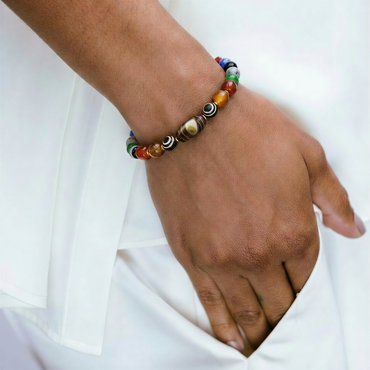 Vajra Himalayan Vein Agate Multigem Bracelet