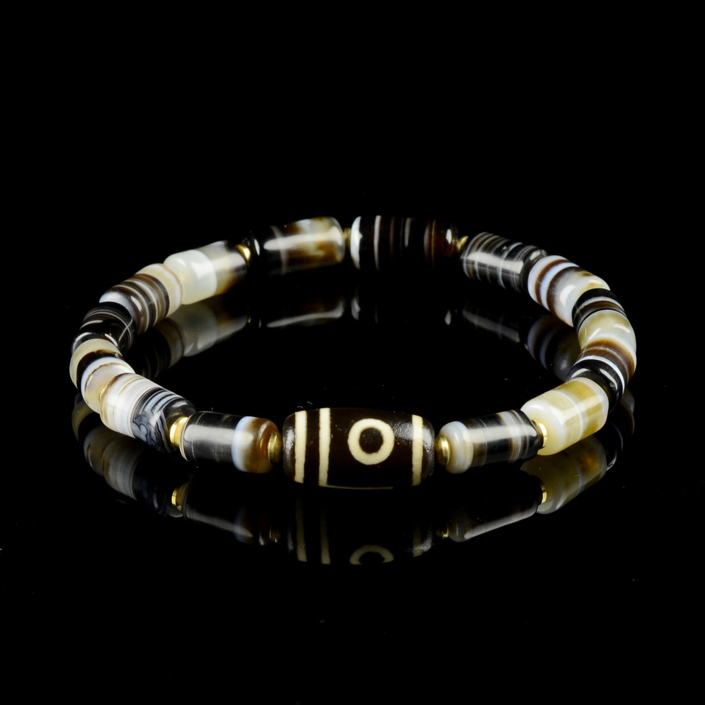 Vajra Single-Eye Dzi “Mountain Guardian” Bracelet