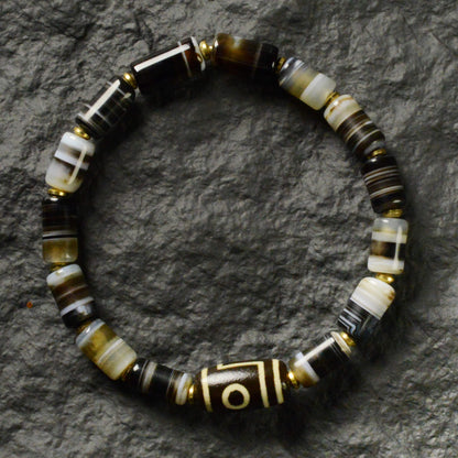 Vajra Single-Eye Dzi “Mountain Guardian” Bracelet