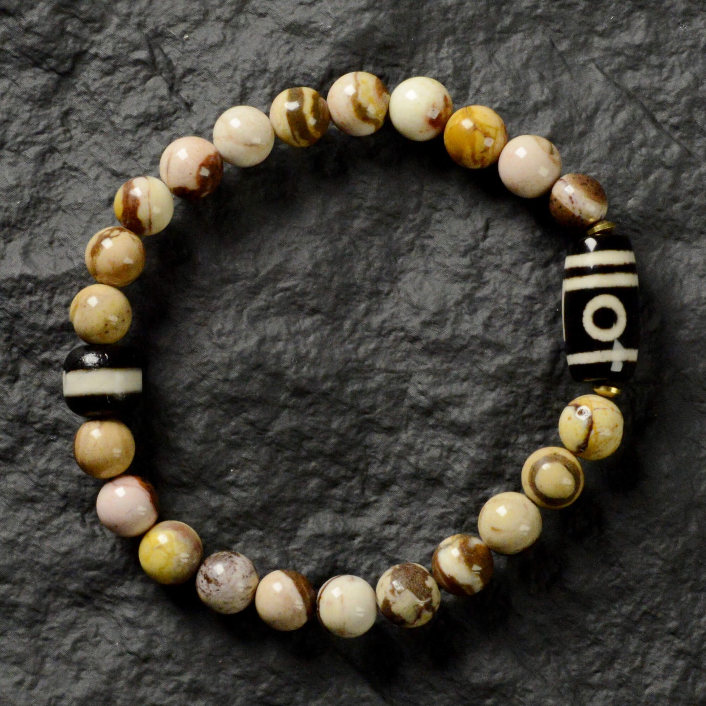 Vajra Two-Eyed Dzi Bracelet