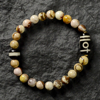 Vajra Two-Eyed Dzi Bracelet