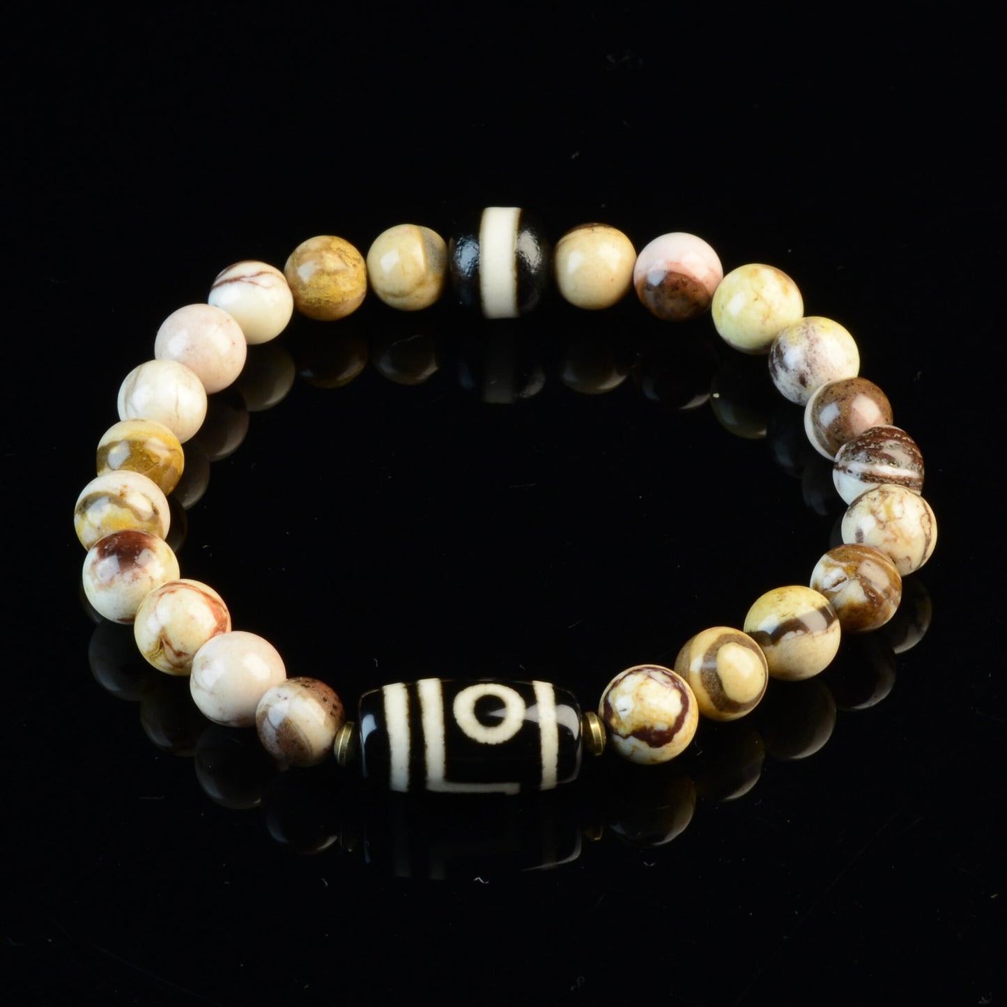 Vajra Two-Eyed Dzi Bracelet