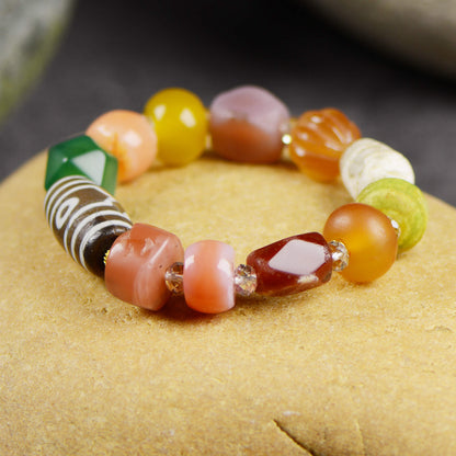 Vajra Treasure Canopy Three-Eyed Dzi Bracelet