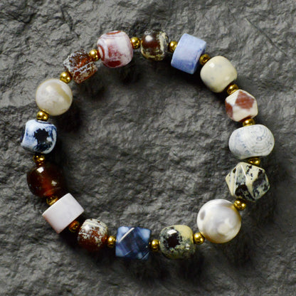 Vajra Sugar-Frosted Multigem Agate Bracelet