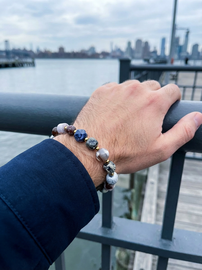 Vajra Sugar-Frosted Multigem Agate Bracelet