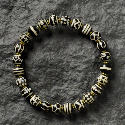 Vajra Black & White Pyu Beads Bracelet