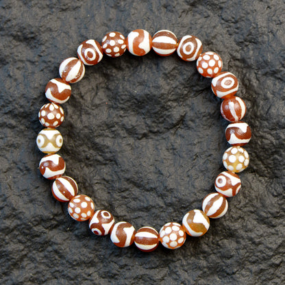 Vajra Red and White Pyu Beads Bracelet
