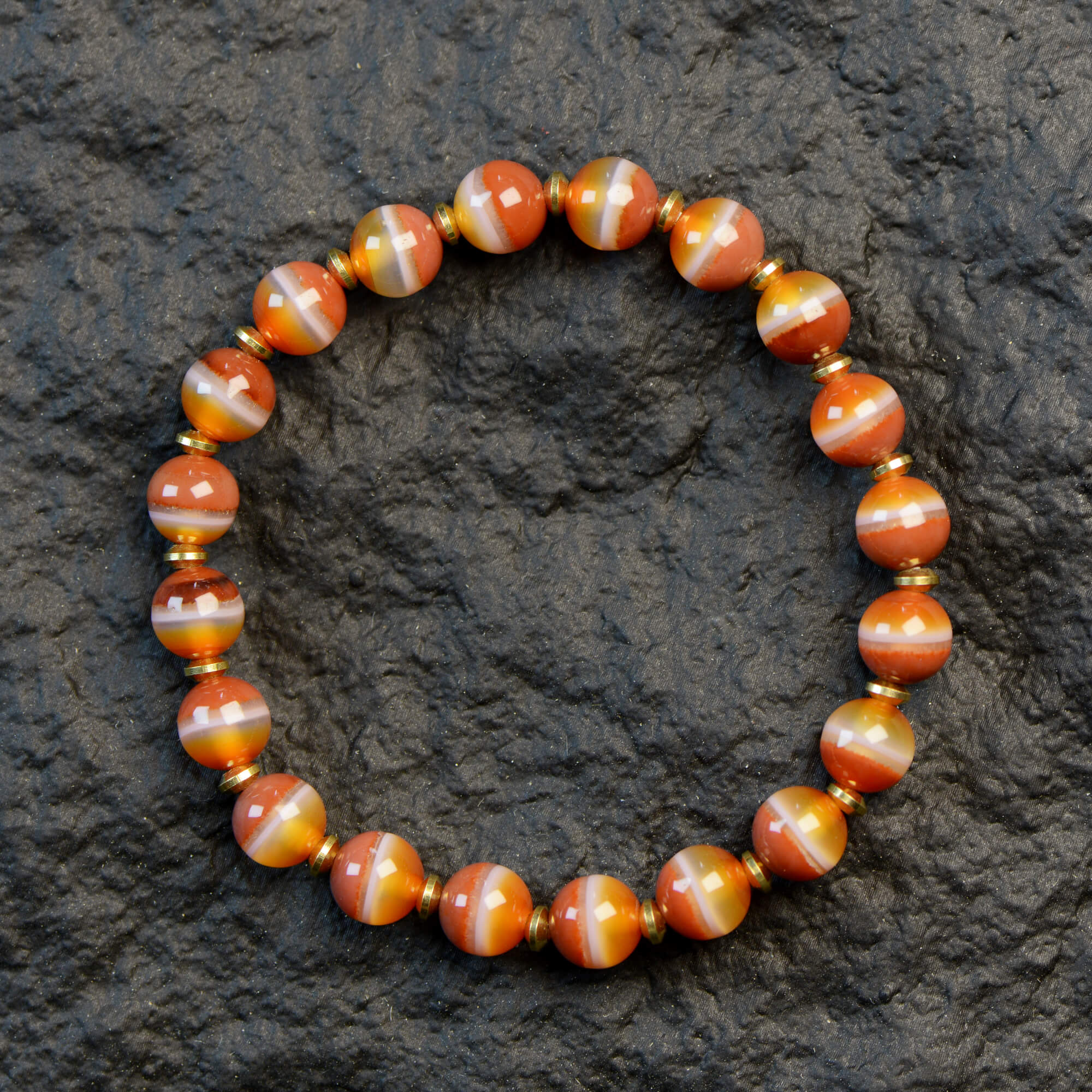 Crimson Flame Medicine Bead Energy Bracelet