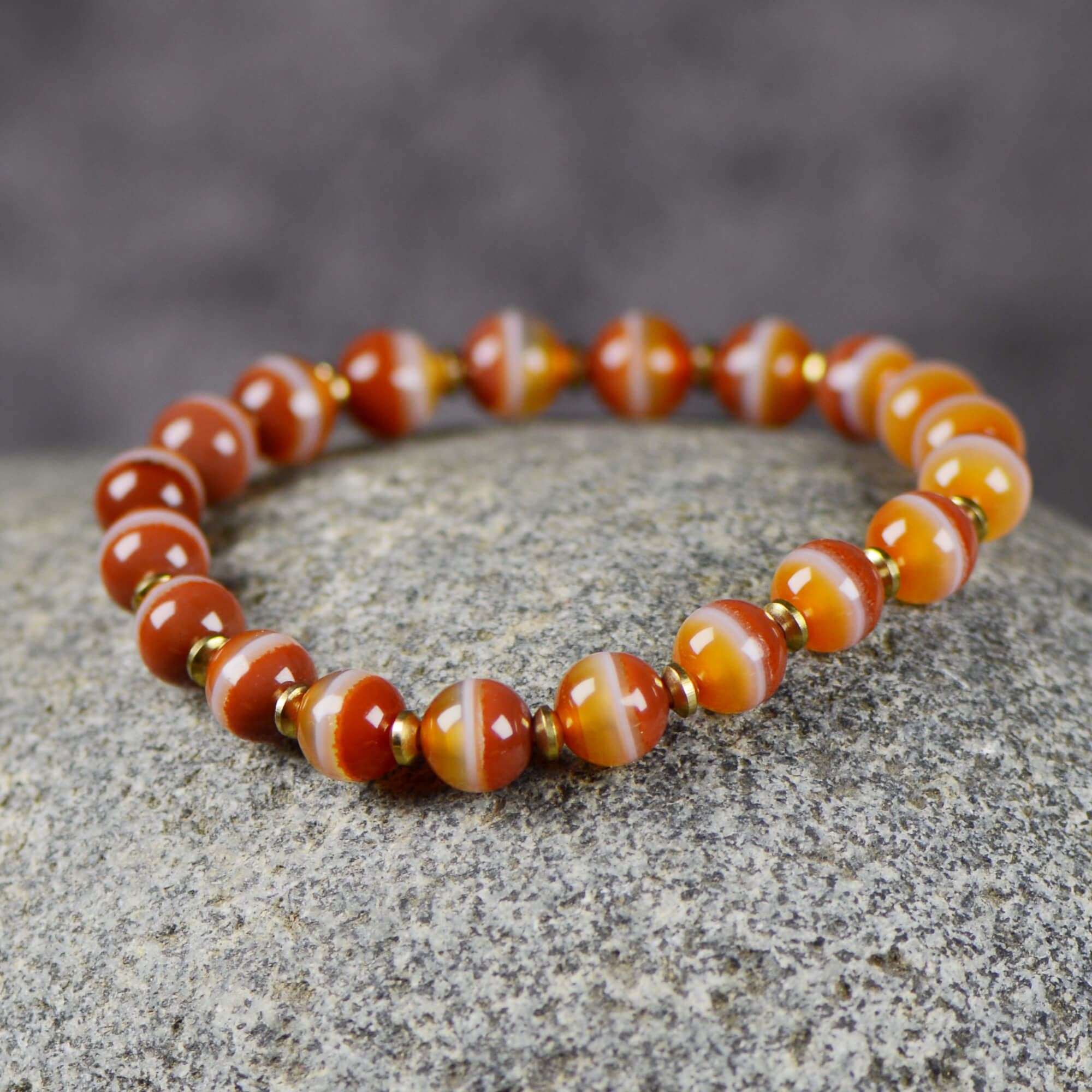 Crimson Flame Medicine Bead Energy Bracelet