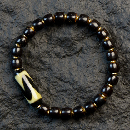Vajra Tiger Tooth Dzi Bead Bracelet