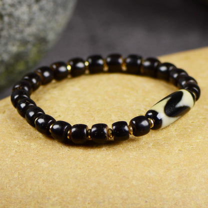 Vajra Tiger Tooth Dzi Bead Bracelet